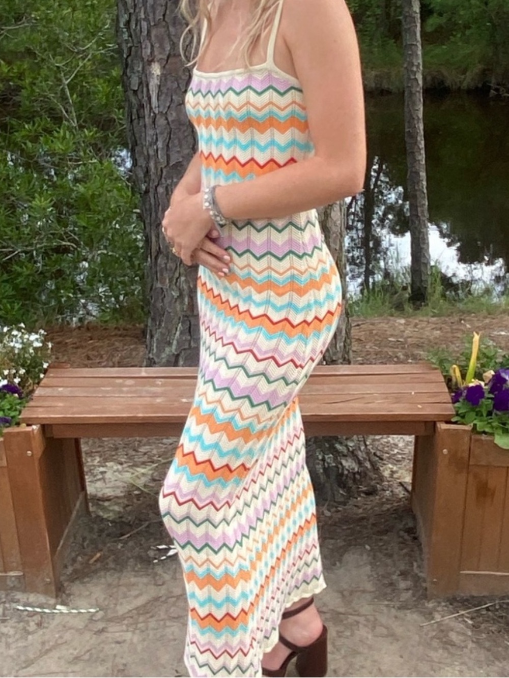 VRG Girl Knit Zigzag Maxi Dress